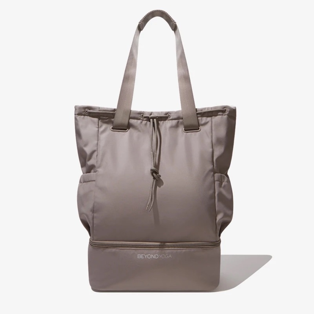 Beyond Yoga Taupe Tote Bag